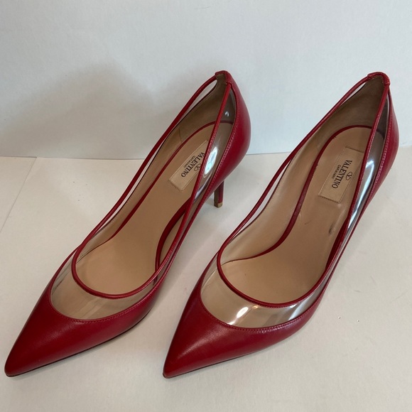Authentic Valentino Garavani Woman's Pump Size EU40 US10 Red Shoes. - Picture 2 of 7